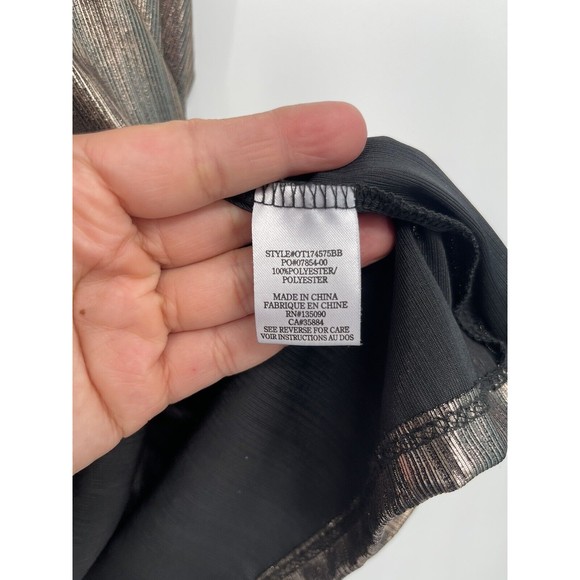 Others Follow Women's Brown Metallic Blouse Size Large - Picture 6 of 7